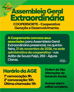 CONVOCAÇÃO ASSEMBLEIA GERAL EXTRAORDINÁRIA COOPERNORTE GERAÇÃO
